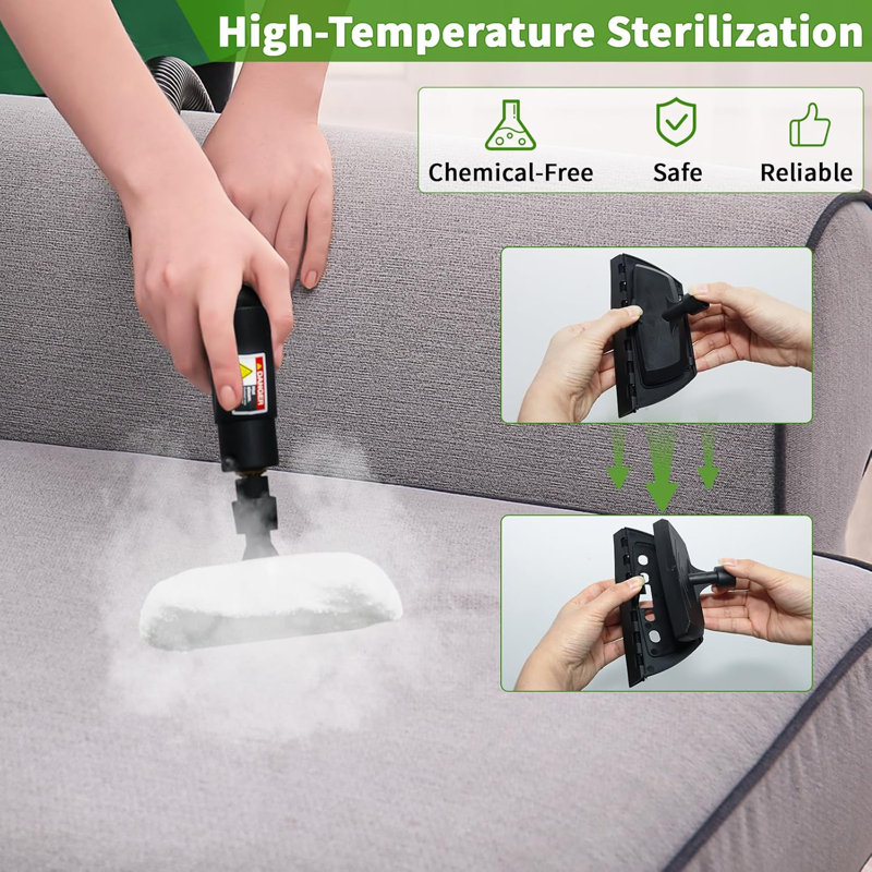 2500W Portable Steam Cleaner, High Temperature Steam Cleaning Machine(40.58oz) With Brush Heads, Handheld Steamer For Car Detailing, Couch, Windows, Furniture, Kitchen, Bathroom, Grout And Tile(Red)