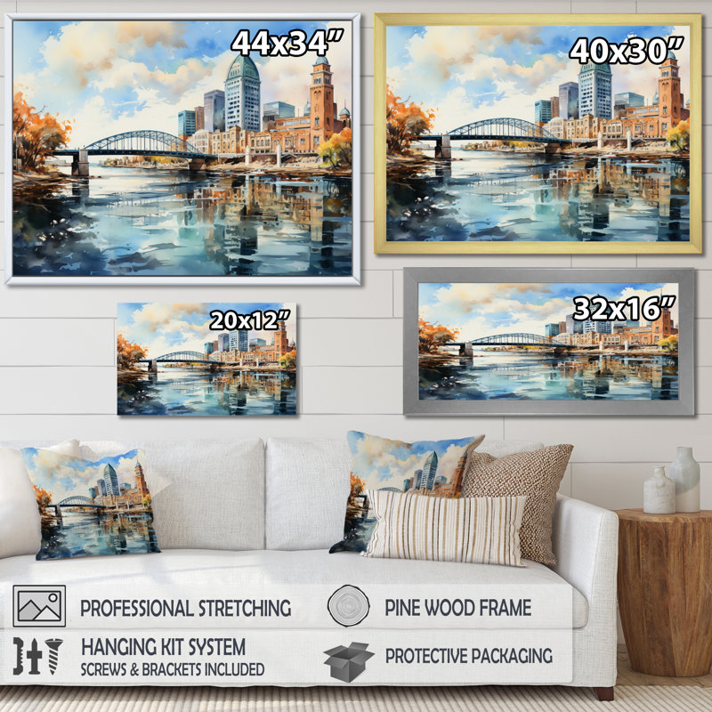 Jacksonville Bay Florida VI, reproduction d'art sur toile, Encadrement doré, H 12 po x l 20 po x P 1 po