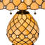 Lampe de table 18 po, piédestal, vitrail de style Tiffany, DEL, métal noir