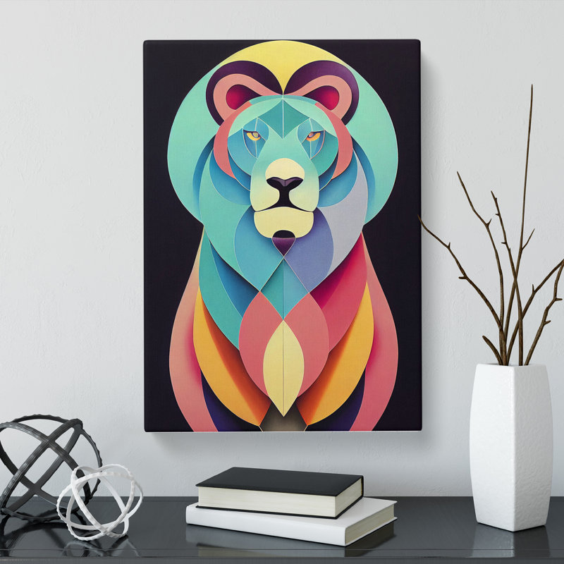 Contemporary Lion Vol.4 - Wrapped Canvas, 76cm H x 50cm W x 3cm D