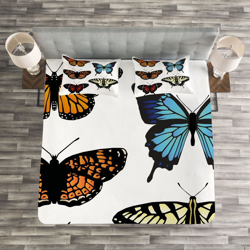Adepoju Bedspread Set with Pillow Sham, 220 x 220 cm Bedspread - 2 Shams