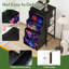 Commode de rangement verticale 4 tiroirs drapeaux américains éclatants avec feux d'artifice rouge et bleu nuit festive avec tiroirs en bois