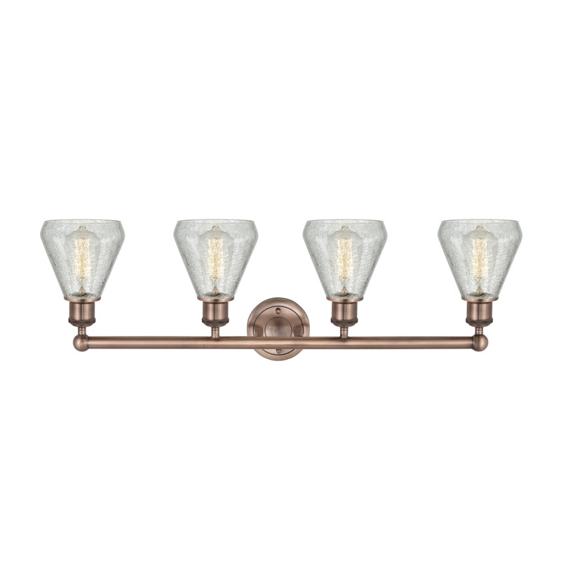 Éclairage pour meuble-lavabo 4 lumières Petronille, Cuivre antique