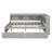 Full Size L-shaped Bookcases Bed with Power Outlets, USB Charging Ports,Two Drawers,Grey-1606601555