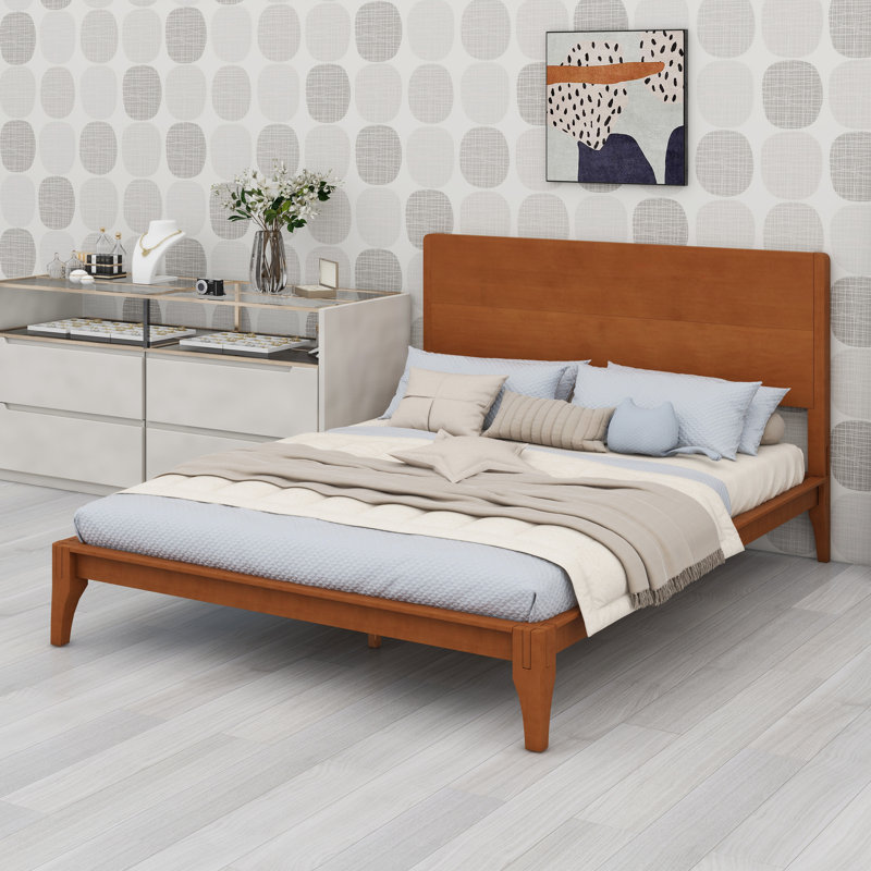 Lit plateforme Wood, Brun