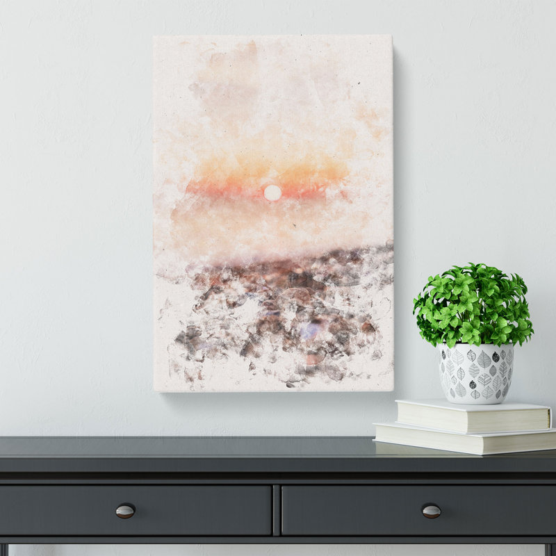 Sunset Over Brighton Beach - Wrapped Canvas, 91cm H x 60cm W x 3cm D