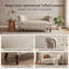 Linen Chesterfield Loveseat, 2-Seater Tufted Upholstered Bench Sofa with Rolled Arms & Nailhead Trim, Vintage Small Couch for Entryway Bedroom Living Room-913568264