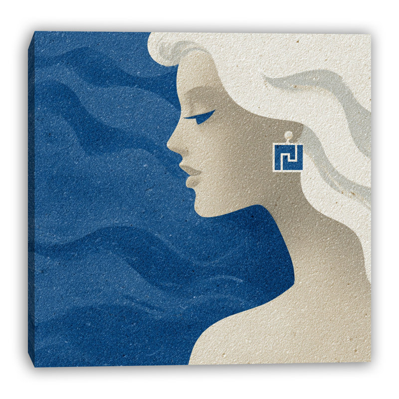Art mural sur toile Minimal Blue Muse, 20"W x 20"H x 1.5"D