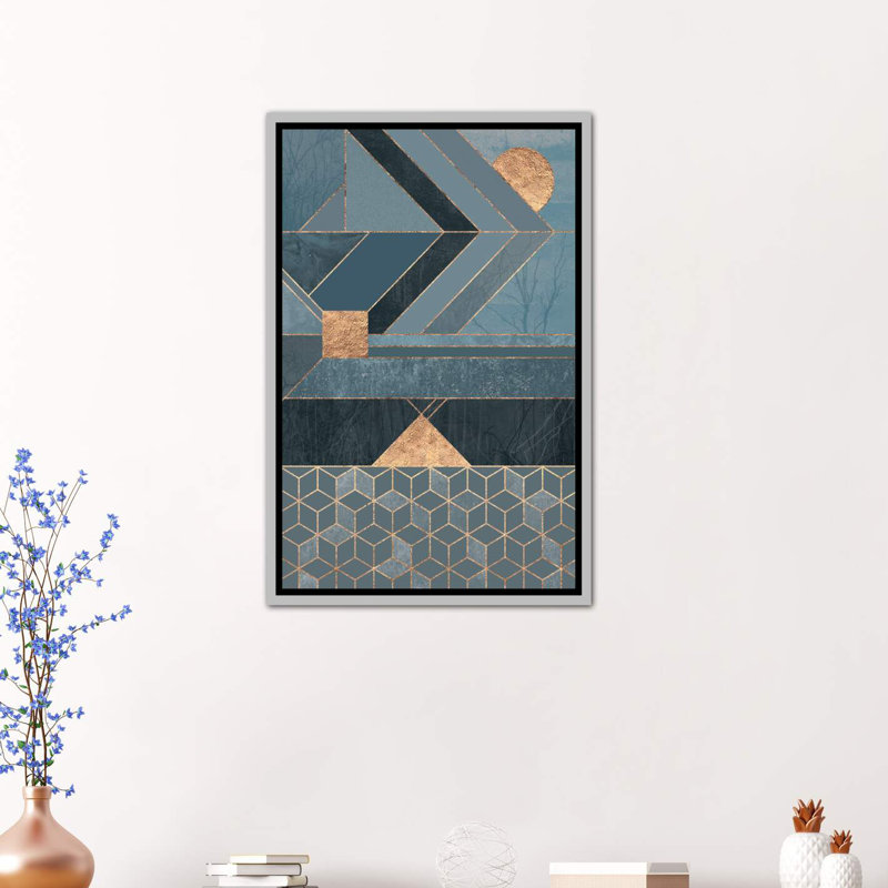 « scandinavie blue » par elisabeth fredriksson-impression sur image, Toile avec cadre argenté, H 60 po x l 40po x P 1,5 po