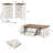 4 Piece Coffee Table Set With A Fireplace & Two End Tables & One Coffee Table, Off White