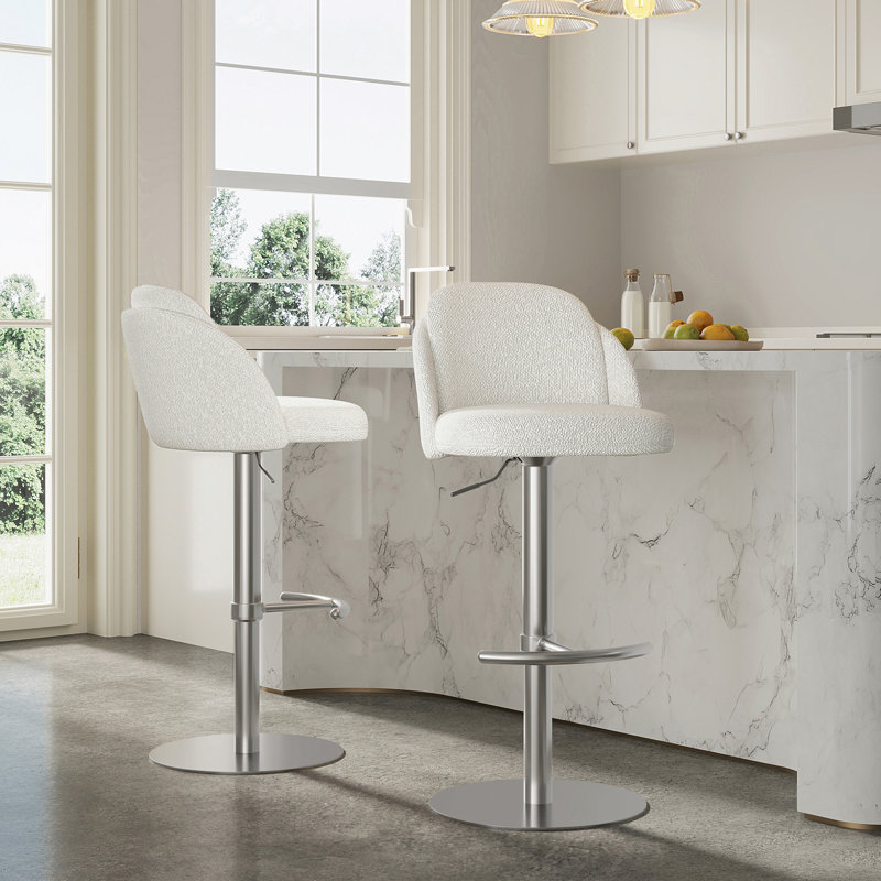 Tabouret pivotant à hauteur réglable, Argent