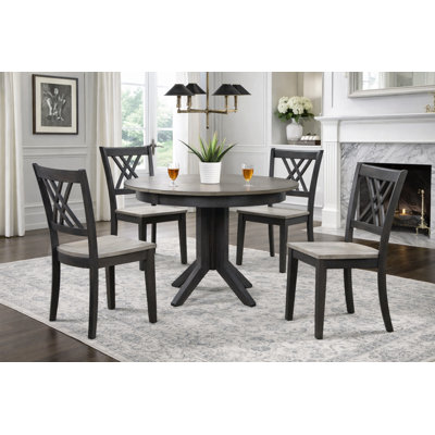Fretwell 5 - Piece Extendable Round Solid Wood Dining Set