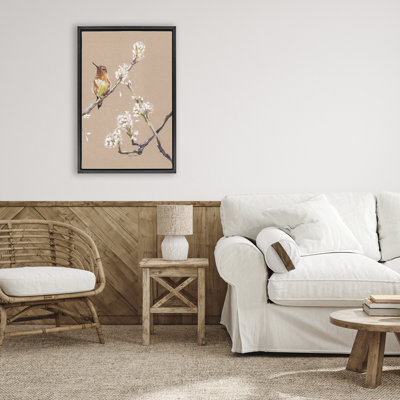 Resting Hummingbird on Branch Floating Frame, design by Cady Driver