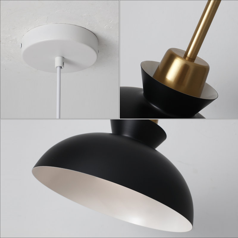 Luminaire suspendu simple à 1 lumière Gibran, Noir