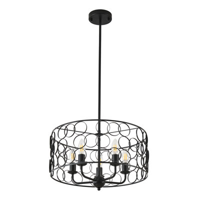 5 - Light Dimmable Drum Chandelier