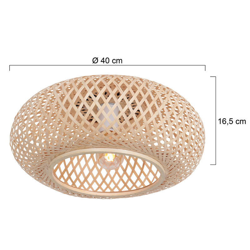 Ludvik Rattan Flush Ceiling Lights, Beige