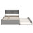 Full Size Platform Bed With Trundle, Wood Full Bed Frame With Bookcase And Headboard-2035471834