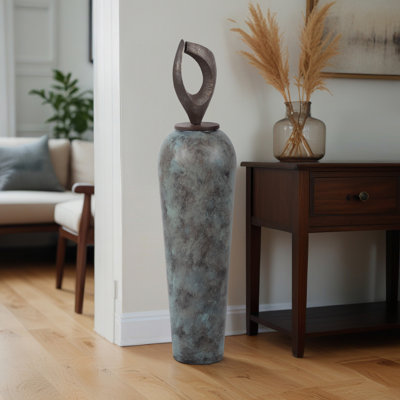 Vase décoratif moderne en aluminium et fer - Élégant décor contemporain en métal
