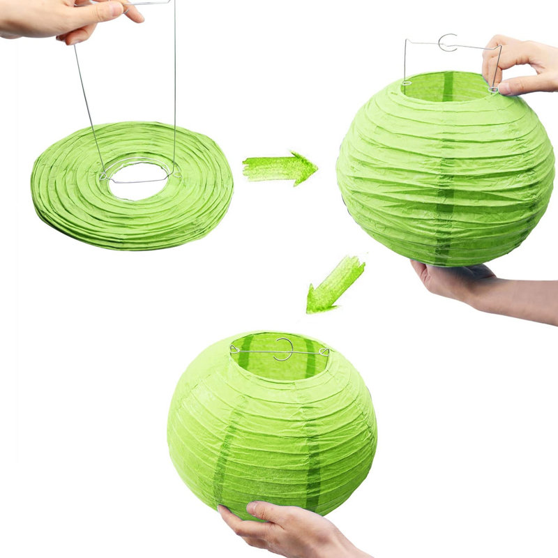 20PCS Hanging Paper Lanterns, Green