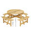Ensemble de pique-nique pour 8 personnes avec trou pour parasol et bancs-1754478173