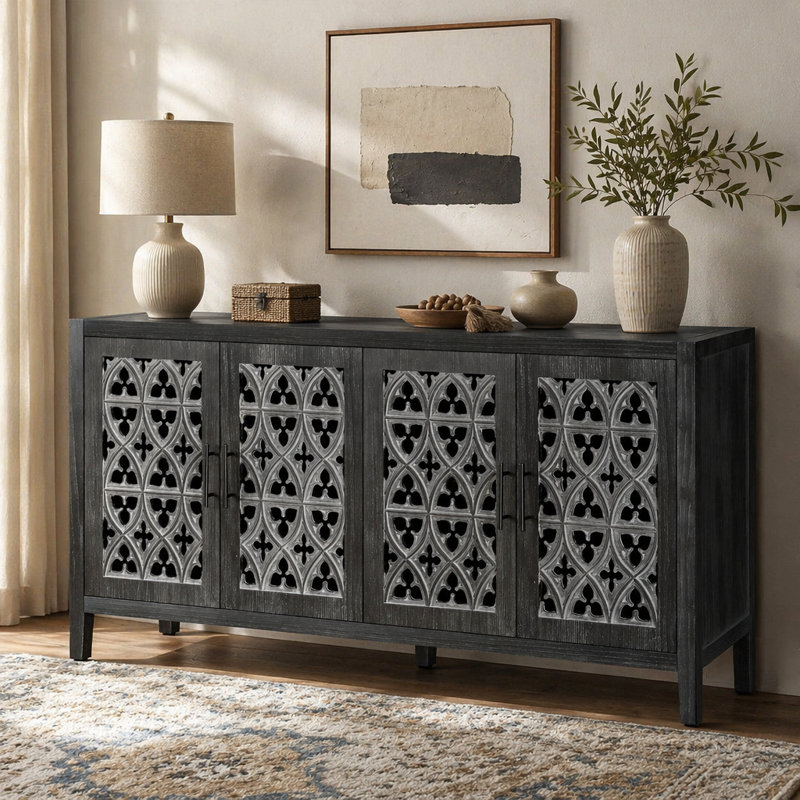 Armoire antique Hollow, Noir antique