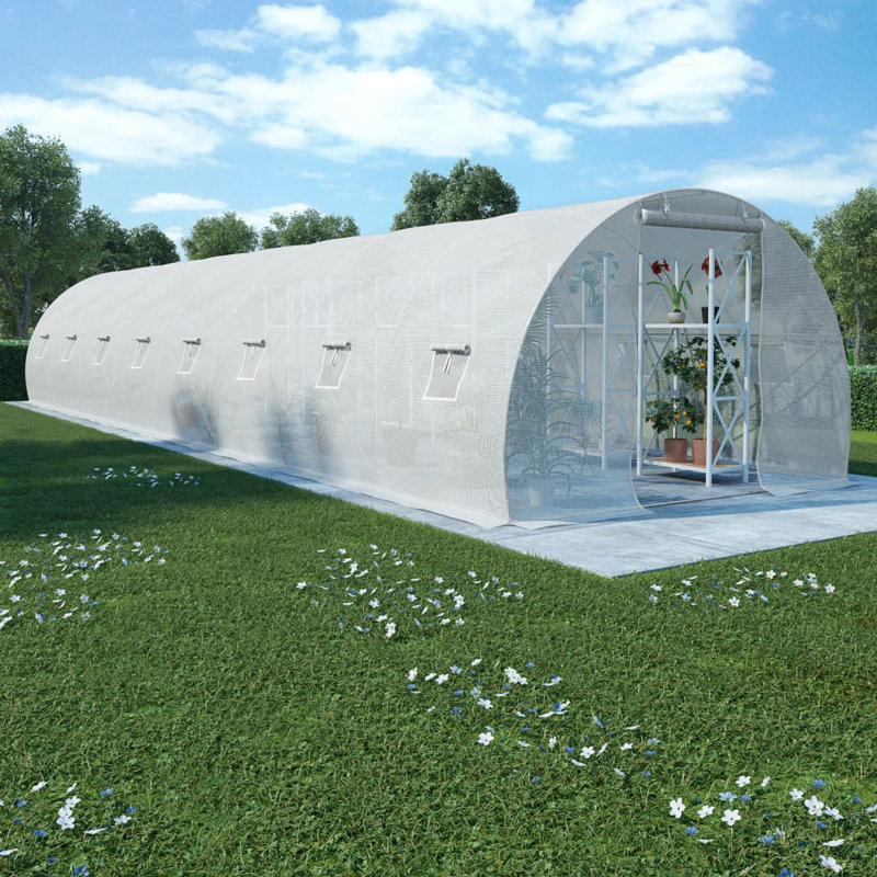 Serre vidaXL 48,4 pi² 118,1 po x 59,1 po x 78,7 po, 78.7"H x 118.1"W x 59.1"D, Blanc