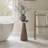 Fluted Cast Aluminum White Marble End Table