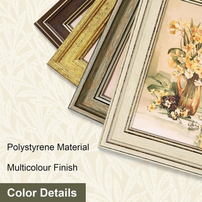 8x10 Picture Frames, Rustic White&Vintage Green&Gold&Brown, 4 Pack
