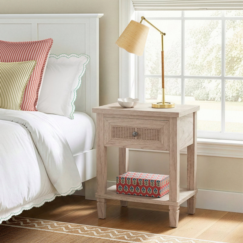 Charleston Cane Nightstand, Desert Sand