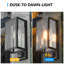  Lumières murales d'extérieur à détecteur de mouvement, éclairage extérieur Dusk To Dawn, luminaires muraux modernes, lanternes murales carrées noires d'extérieur à 3 modes pour l'extérieur du garage, ampoule non incluse