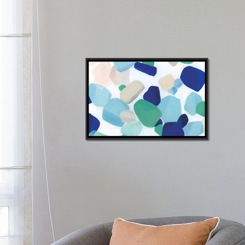 Seaglass Symphony - Print, 18" H x 26" W x 1.5" D, Black Framed Canvas, No Mat