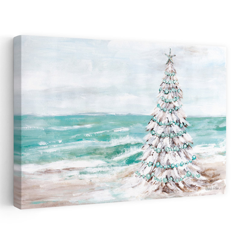 Arbre de Noël côtier abstrait, art côtier, H 24 po x l 36 po