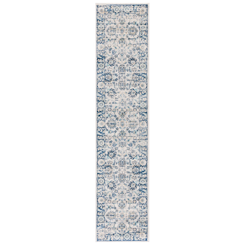 Huggard Area Rug In Blue/Beige, Runner 2' x 9'