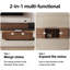 Table basse extensible 47,2 "à 81,8" avec armoire de rangement pour le salon, noyer 