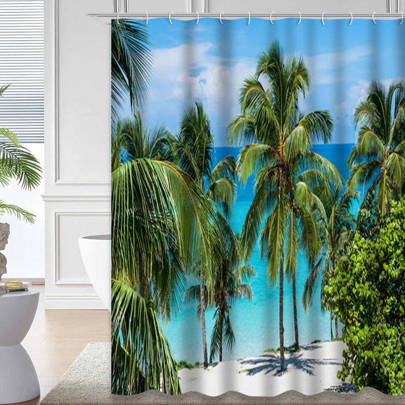 Plage de sable blanc turquoise sur la côte tropicale avec 12 crochets, L 72 po x l 84 po