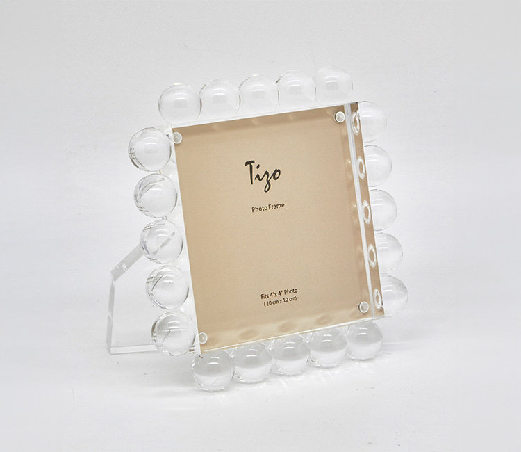 Acrylic Frame with Bubbles, Clear, 4" W x 4" H