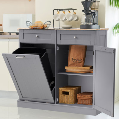 20 Gallons Manufactured Wood Open Trash Can
