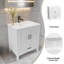 Meuble-lavabo autoportant en bois massif de qualité supérieure 36 po avec tiroir inférieur 36 po