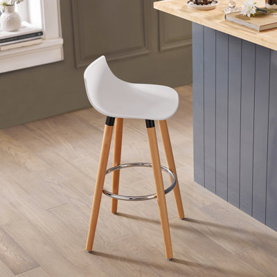 Edina Bar Stool with Solid Wood Frame