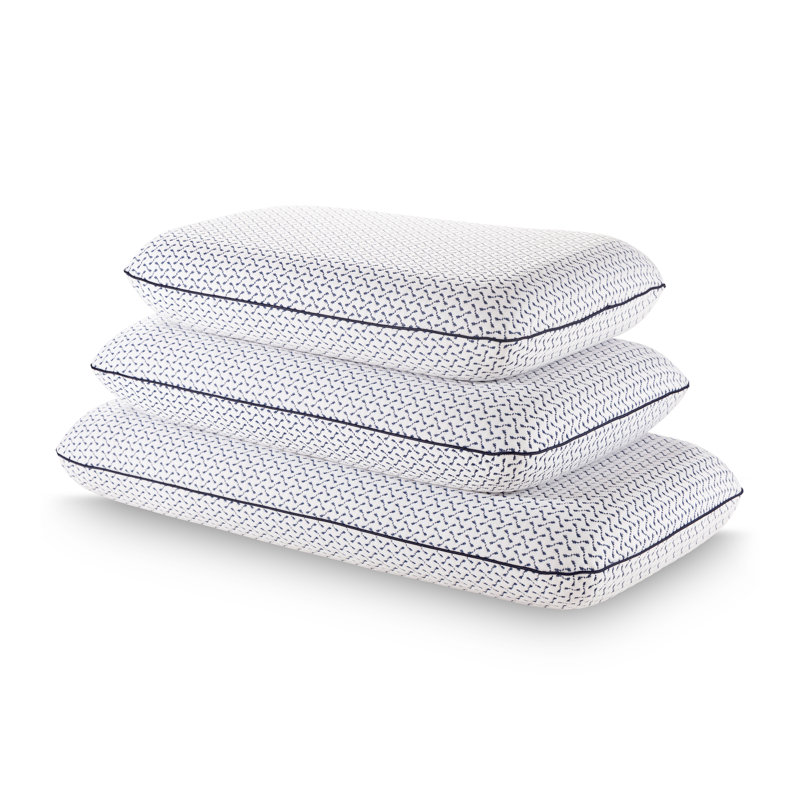 Queen White Gel Memory Foam Pillow with Soft Cover