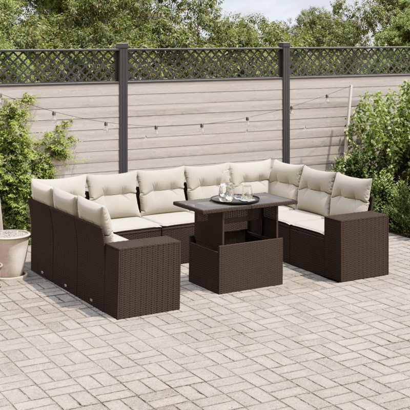 Vidaxl Garden Sofa Set Brown