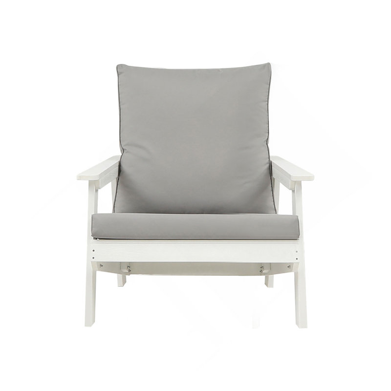 Canapé extérieur un endroit résistant aux intempéries avec coussin épais pour véranda, piscine, jardin, blanc et gris