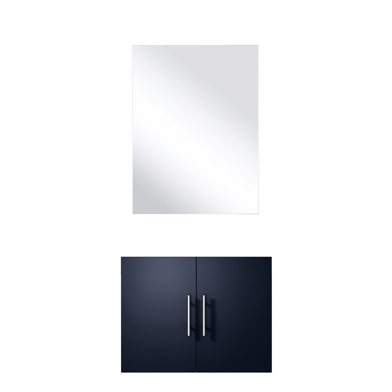 Meuble-lavabo bleu marine l 24 po x P 22 po avec miroir inclus - Rangement spacieux Installation simple et facile à assembler