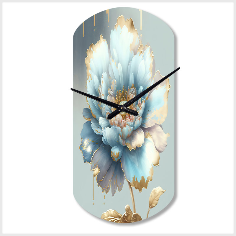 Horloge murale en métal Chic Chic Blooming Flower IV - Floral, Grand