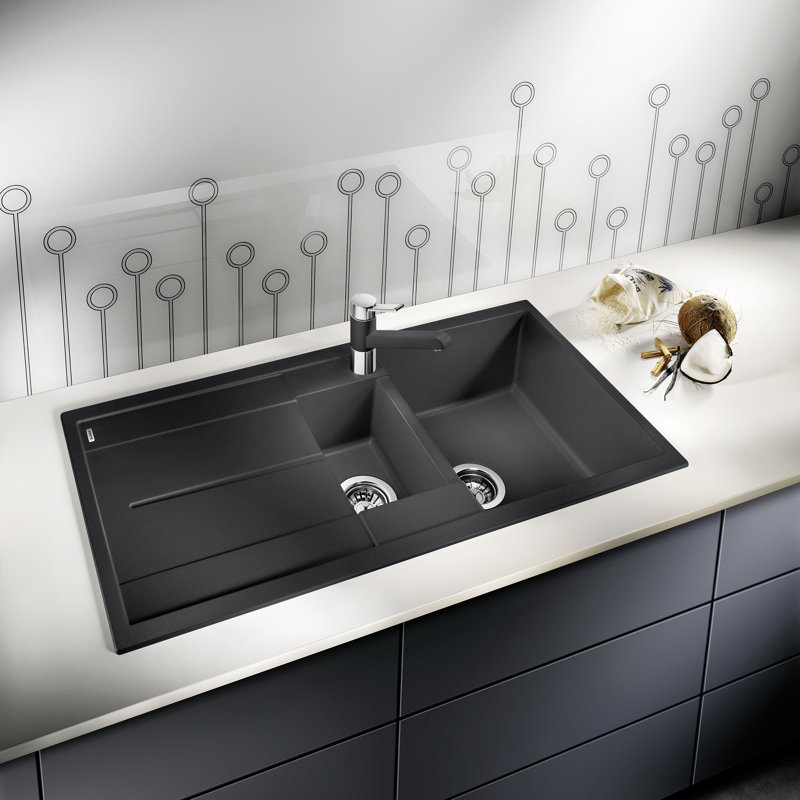 Metra 1.5 Bowl Inset Kitchen Sink, Anthracite