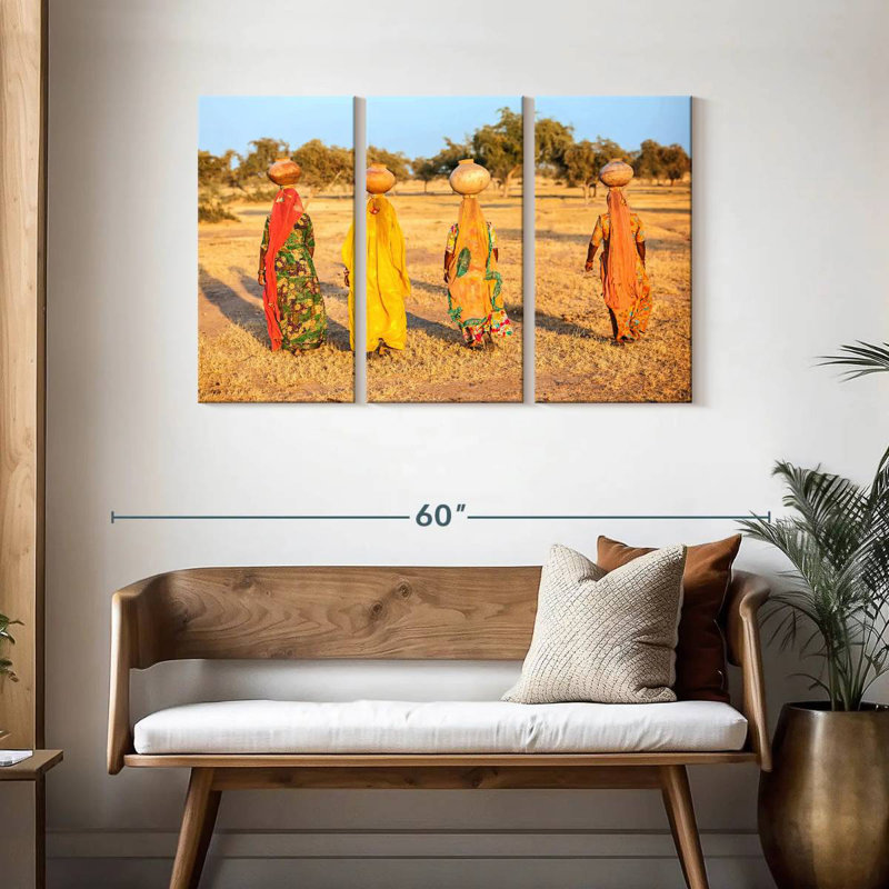 Femmes d'eau Leisha Rajasthani, H 28 po x l 45 po