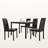 Slone Kashia 5-Pc Solid Wood Dining Set in Black Leather, 29.5'' H X 47.75'' W X 30'' D