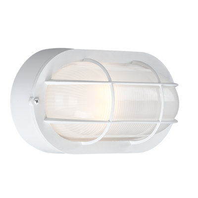 4-Pack 1-Light 8.5-in H Matte White Hardwired Outdoor Bulkhead Light