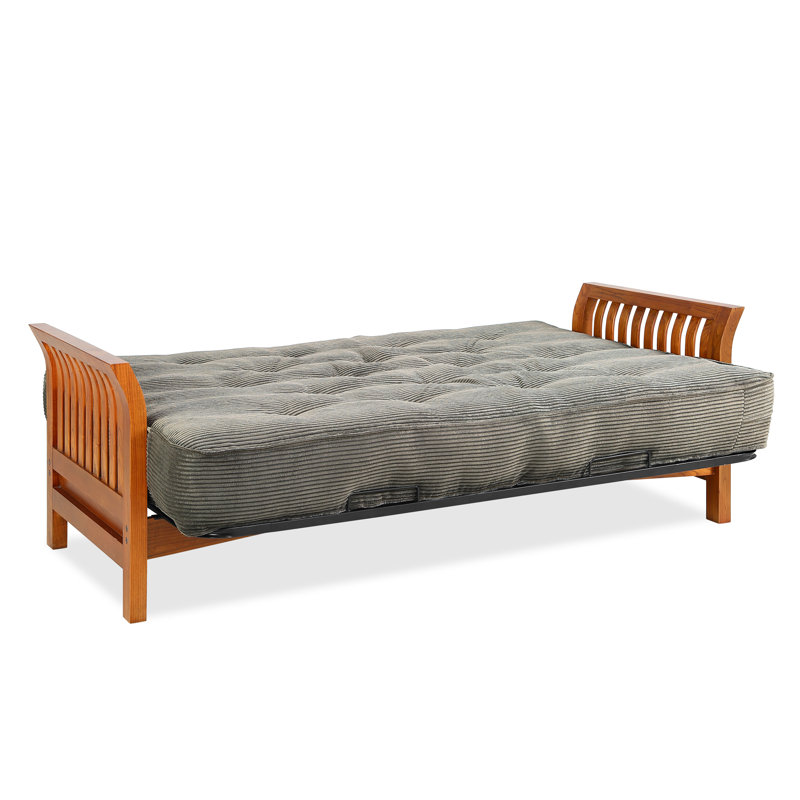 Futon et matelas Overs peu, Velours côtelé couleur sauge