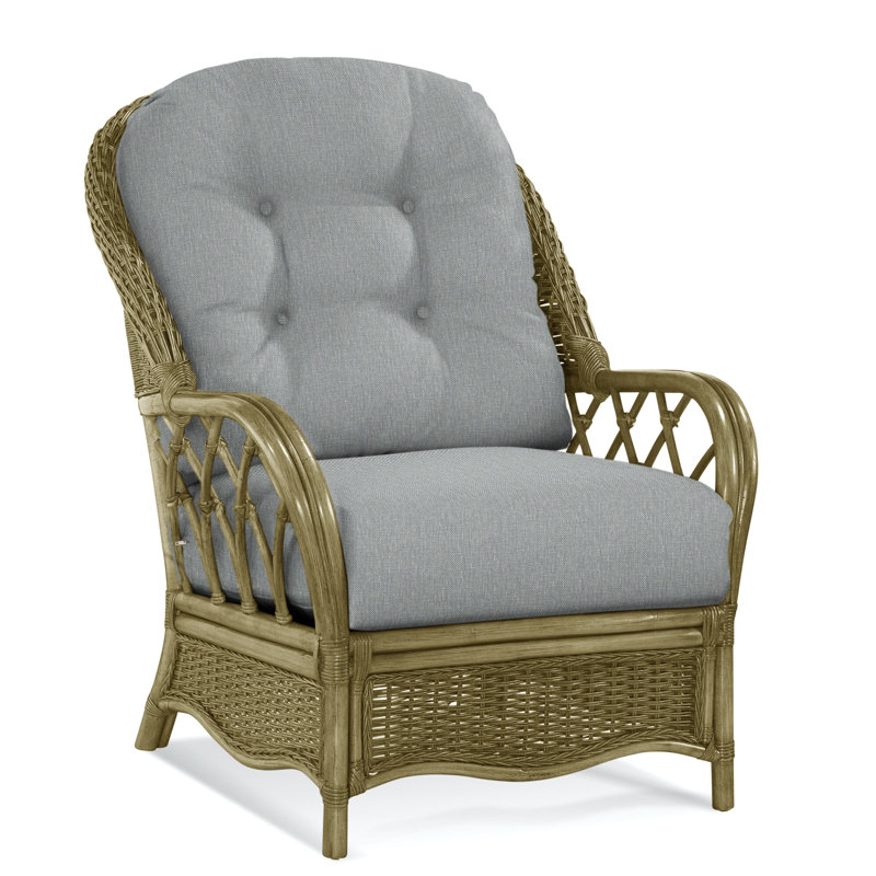  Everglade Rattan Arm Chair, White Sugar Performance; 0863-91, Havana